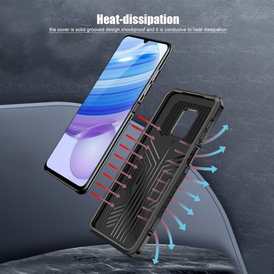 For Xiaomi Redmi 9A Case Dual-Layer Rugged Magnetic with Belt Clip Stand Non-Slip Anti-Fingerprint Shockproof Protective Case Non-Original