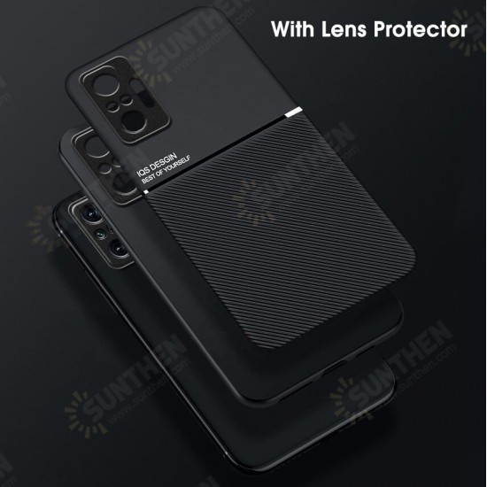 For Xiaomi Redmi Note 10 / Xiaomi Redmi Note 10S Case Magnetic Leather Texture Non-Slip TPU Shockproof Protective Case Back Cover Non-Original