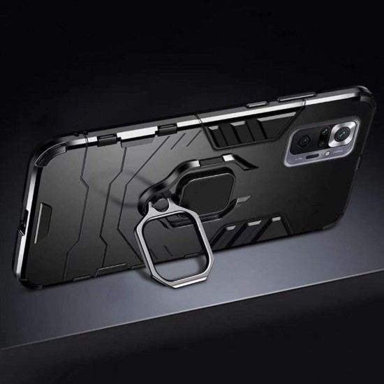 For Xiaomi Redmi Note 10 Pro/ Redmi Note 10 Pro Max Case Shockproof Magnetic with 360° Rotation Finger Ring Holder Stand PC Protective Case Non-Original