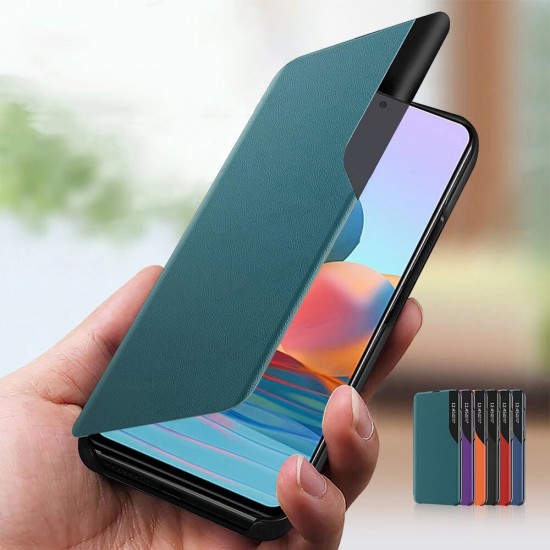 For Xiaomi Redmi Note 10 Pro/ Redmi Note 10 Pro Max Case Magnetic Flip Smart Sleep Window View Shockproof PU Leather Full Cover Protective Case Non-Original