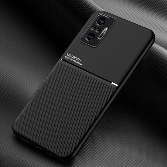 For Xiaomi Redmi Note 10 Pro/ Redmi Note 10 Pro Max Case Magnetic Leather Texture Non-Slip TPU Shockproof Protective Case Back Cover Non-Original