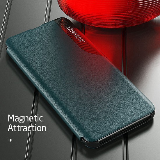 For Xiaomi Redmi Note 10 /Redmi Note 10S Case Magnetic Flip Smart Sleep Window View Shockproof PU Leather Full Cover Protective Case Non-Original