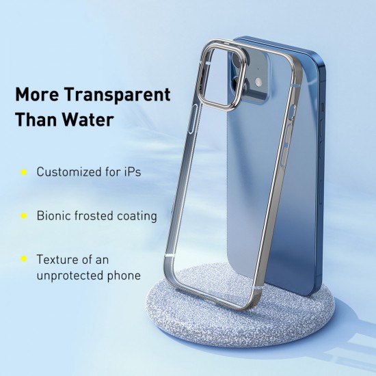 For iPhone 12 / For iPhone 12 Pro 6.1 inch Case Plating Ultra-thin Transparent Non-Yellow Shockproof Soft TPU Protective Case