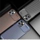 For iPhone 12/ 12 Pro 6.1inch Case Luxury Carbon Fiber Pattern with Lens Protector Shockproof Silicone Protective Case