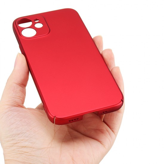 For iPhone 12 Case Silky Smooth Micro-Matte Anti-Fingerprint Ultra-Thin with Lens Protector PC Protective Case