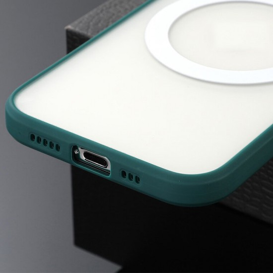 For iPhone 12 Case Support Magsafe Wireless Charging with Lens Protector Anti-Fingerprint Matte Translucent Protective Case