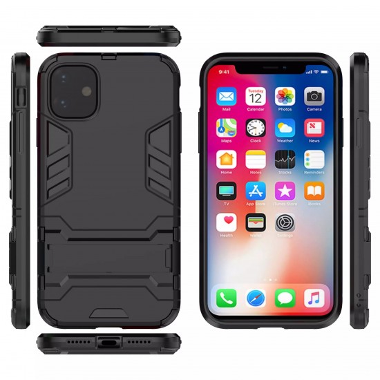 For iPhone 12/ For iPhone 12 Pro 6.1inch Case Shockproof with Stand Holder Back Cover Protective Case