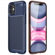 For iPhone 12 Mini 5.4inch Case Luxury Carbon Fiber Pattern with Lens Protector Shockproof Silicone Protective Case