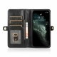 For iPhone 12 Mini Case 2-IN-1 Detachable Magnetic Flip with Multi-Card Slot Wallet PU Leather Protective Case