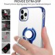 For iPhone 12 Pro / 12 Case Plating Transparent with Ring Holder Shockproof Soft TPU Protective Case Back Cover