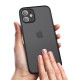 For iPhone 12 Pro / 12 Case Shockproof Anti-Fingerprint Matte Translucent Hard PC & Soft TPU Edge Protective Case