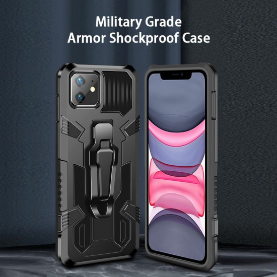 For iPhone 12 Pro Max / 12 / 12 Mini / 12 Pro Case Dual-Layer Rugged Magnetic with Belt Clip Stand Non-Slip Anti-Fingerprint Shockproof Protective Case