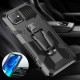 For iPhone 12 Pro Max / 12 / 12 Mini / 12 Pro Case Dual-Layer Rugged Magnetic with Belt Clip Stand Non-Slip Anti-Fingerprint Shockproof Protective Case