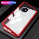 For iPhone 12 Pro Max 6.7 inch Magnetic Adsorption Metal Singel-side Tempered Glass Protective Case