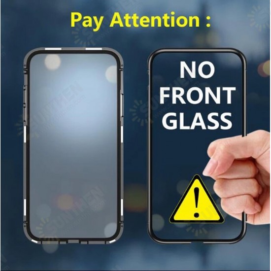 For iPhone 12 Pro Max 6.7 inch Magnetic Adsorption Metal Singel-side Tempered Glass Protective Case