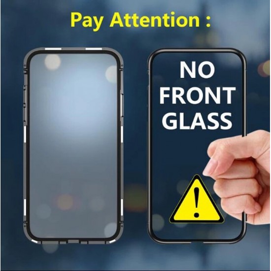 For iPhone 12 Pro Max 6.7 inch Magnetic Adsorption Metal Singel-side Tempered Glass Protective Case