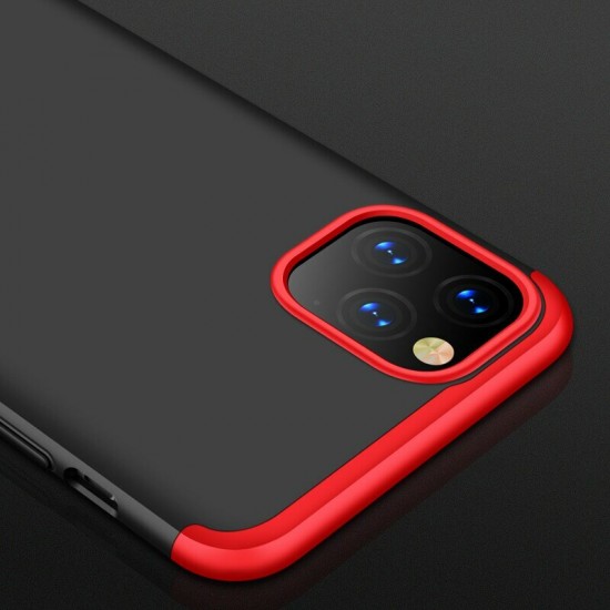 For iPhone 12 Pro Max Case 3 in 1 Detachable Double Dip with Lens Protector Anti-Fingerprint Shockproof PC Protective Case