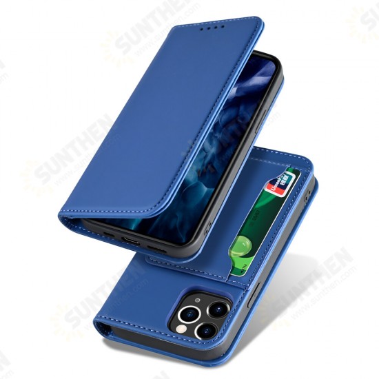 For iPhone 12 Pro Max Case Business Flip Magnetic with Multi-Card Slots Wallet Shockproof PU Leather Protective Case