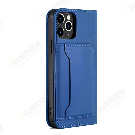 For iPhone 12 Pro Max Case Business Flip Magnetic with Multi-Card Slots Wallet Shockproof PU Leather Protective Case