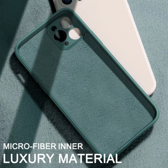 For iPhone 12 Pro Max Case Smooth Shockproof with Lens Protector Soft Liquid Silicone Rubber Back Cover Protective Case