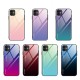 For iPhone 12/ for iPhone 12 Pro 6.1 inch Case Gradient Color Tempered Glass Shockproof Scratch Resistant Protective Case