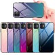 For iPhone 12/ for iPhone 12 Pro 6.1 inch Case Gradient Color Tempered Glass Shockproof Scratch Resistant Protective Case