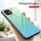 For iPhone 12/ for iPhone 12 Pro 6.1 inch Case Gradient Color Tempered Glass Shockproof Scratch Resistant Protective Case