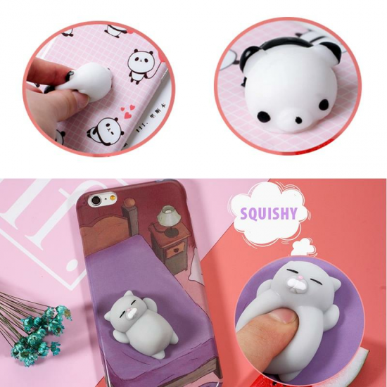 Cartoon 3D Squishy Squeeze Slow Rising Cat Panda Soft TPU Case for iPhone 6 6s& 6Plus 6sPlus