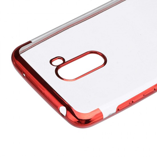 Color Plating Transparent Soft TPU Back Cover Protective Case for Xiaomi Pocophone F1 Non-original