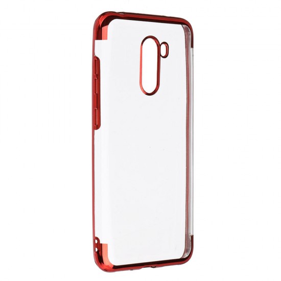 Color Plating Transparent Soft TPU Back Cover Protective Case for Xiaomi Pocophone F1 Non-original