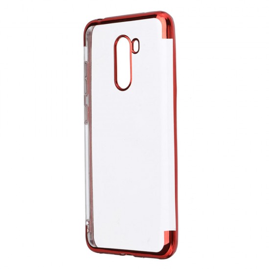 Color Plating Transparent Soft TPU Back Cover Protective Case for Xiaomi Pocophone F1 Non-original