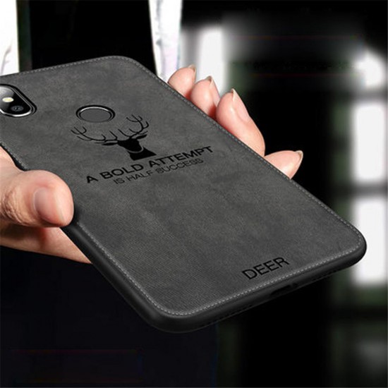 Deer Shockproof Cloth + Soft TPU Back Cover Protective Case for Xiaomi Mi A2 Mi 6X Mi6X