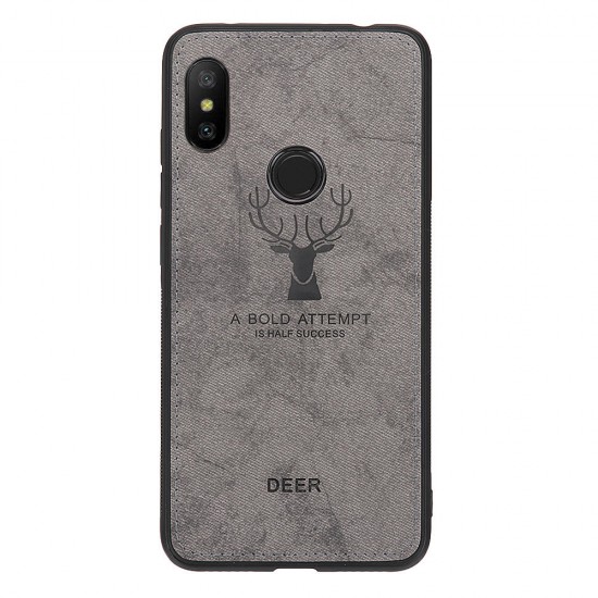 Deer Shockproof Cloth Soft TPU Back Cover Protective Case for Xiaomi Redmi Note 6 Pro Non-original