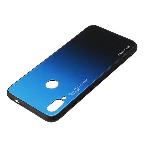 Gradient Color Tempered Glass + Soft TPU Back Cover Protective Case for Xiaomi Redmi Note 7 / Note 7 Pro Non-original