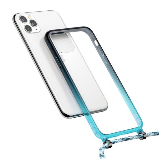 Bumpers Transparent Non-Yellow with Anti-lost Crossbody Lanyard Shockproof Protective Case for iPhone 11 / 11 Pro / 11 Pro Max