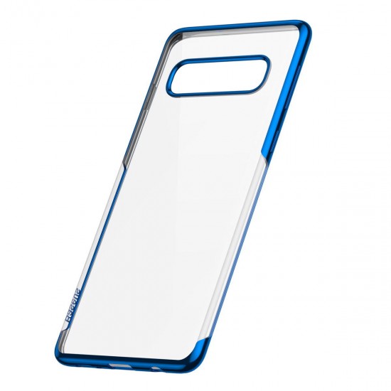 Plating Transparent Shockproof Soft TPU Back Cover Protective Case for Samsung Galaxy S10