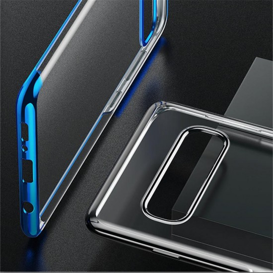 Plating Transparent Shockproof Soft TPU Back Cover Protective Case for Samsung Galaxy S10