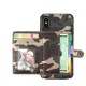 Camouflage Wallet Card Slots Protective Case For iPhone X PU Leather+TPU Cover