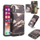 Camouflage Wallet Card Slots Protective Case For iPhone X PU Leather+TPU Cover