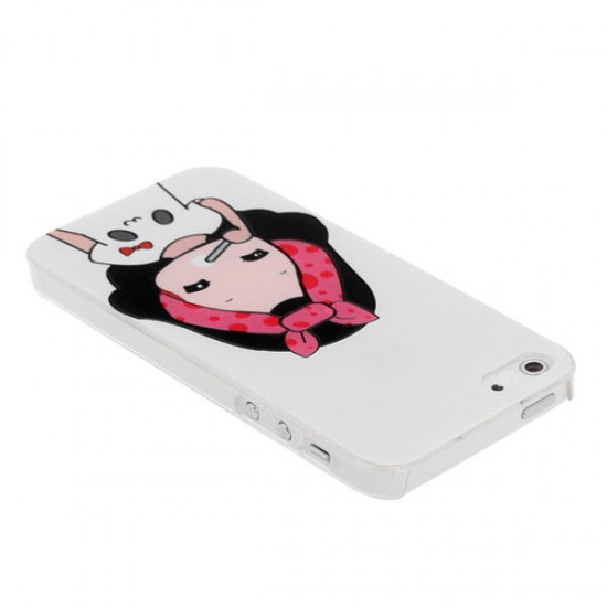 Cartoon Lovers Brush Teeth Pattern Relief Protective Case For iPhone 5