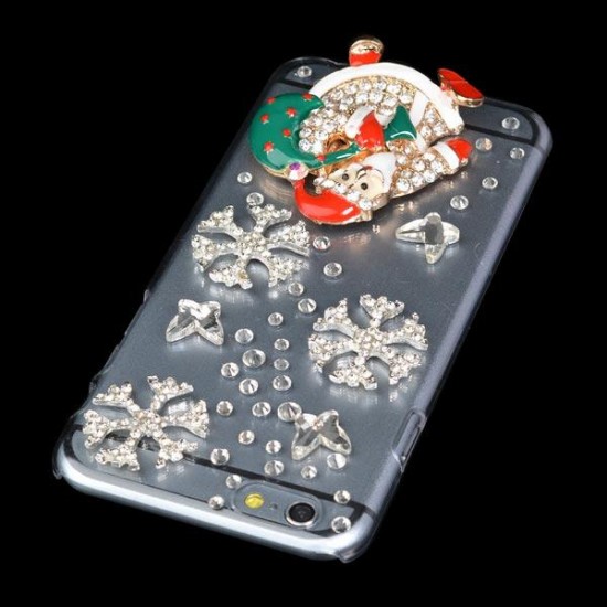 Christmas Gift Handmade Bling Santa Claus Case Cover For iPhone 6