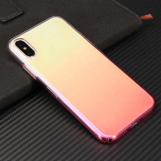 Color Gradient Shockproof Transparent Hard PC Case Cover for iPhone X