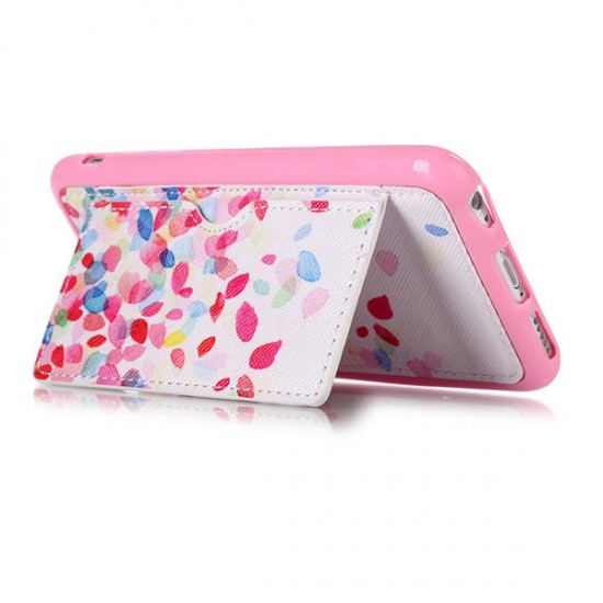 Colorful Petals Pattern Back Holder Case For iPhone 6 6s