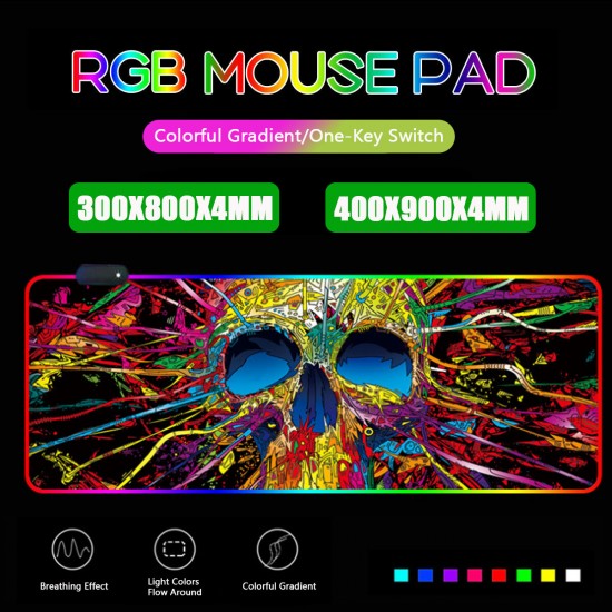 Colorful RGB LED Large Gaming Mouse Pad Macbook Gamer Mousepad Big Mouse Pad Rubber Surface Mouse Desk Keyboard Mat