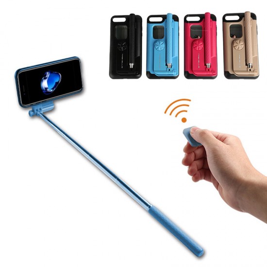 Creative All In One Portable bluetooth Selfie Stick with Remote Controller Protective Case for iPhone 7 / 8 / 7 Plus / 8 Plus