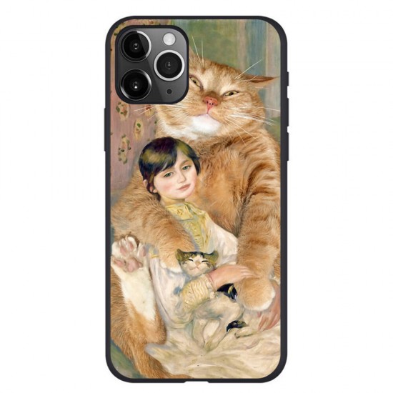 Creative Retro Oil Painting Cat Pattern Protective Case Back Cover for iPhone 11 / 11 Pro / 11 Pro Max / SE / X / XS / XR / XS Max / 6S / 6S Plus / 7 / 8 / 7 Plus / 8 Plus