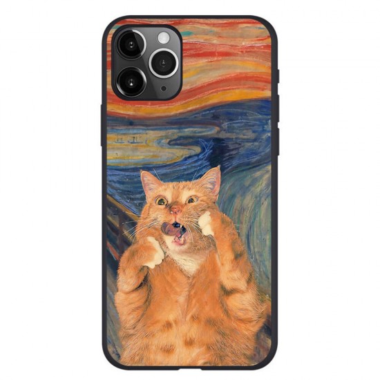 Creative Retro Oil Painting Cat Pattern Protective Case Back Cover for iPhone 11 / 11 Pro / 11 Pro Max / SE / X / XS / XR / XS Max / 6S / 6S Plus / 7 / 8 / 7 Plus / 8 Plus