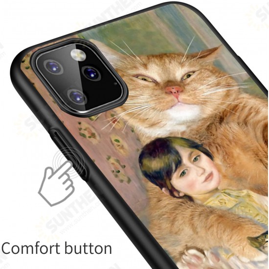 Creative Retro Oil Painting Cat Pattern Protective Case Back Cover for iPhone 11 / 11 Pro / 11 Pro Max / SE / X / XS / XR / XS Max / 6S / 6S Plus / 7 / 8 / 7 Plus / 8 Plus