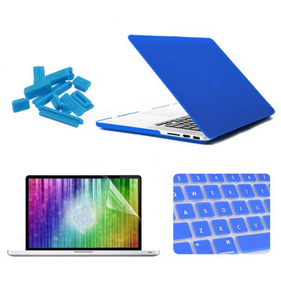 Matte Shell Keyboard Cover Screen Film Anti Dust Plug Set For Macbook Pro Retina 15.4inch