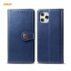 For iPhone 12 Pro Max Case Retro Litchi Pattern Flip with Mutiple Card Slots Wallet Stand PU Leather Full Cover Protective Cover